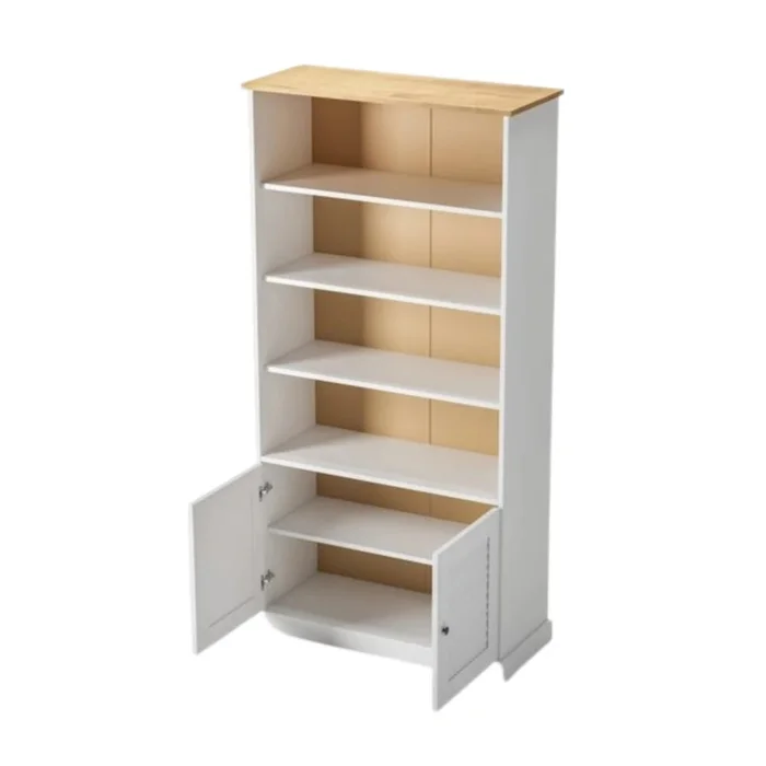 Estantería - 2 Puertas - Línea Oslo - Blanco en Blanco - Bibliotecas, Uruguay | Ecowood, vista 3