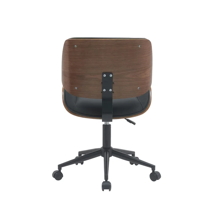 Asiento Oficina Medio Madera-y-pu Negro Zen en Negro - Escritorios y sillas de escritorio, Uruguay | Divino, vista 3
