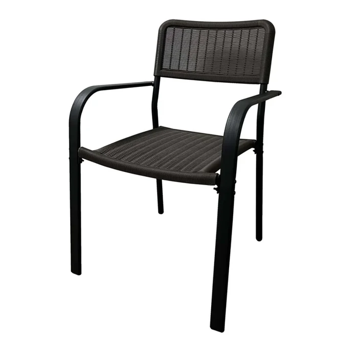 Silla Exterior Rattan-sintetico-y-acero Marron Pekin en Marrón - Muebles para el exterior, Uruguay | Divino, vista 2