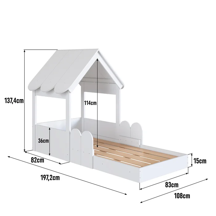 Cama Gretel – Total Blanco - Dormitorio, Uruguay | RM Muebles y Deco, vista 3
