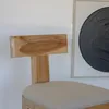 Banqueta en teca y asiento tapizado en lino antimanchas en Beige - Butacas, banquetas y puffs, Uruguay | Entrecasa, vista 3 de 6