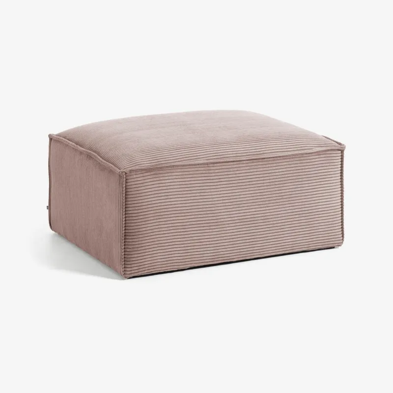 Reposapiés Blok 90 x 70 cm - pana rosa en Rosa - Butacas, banquetas y puffs, Uruguay | Kavehome