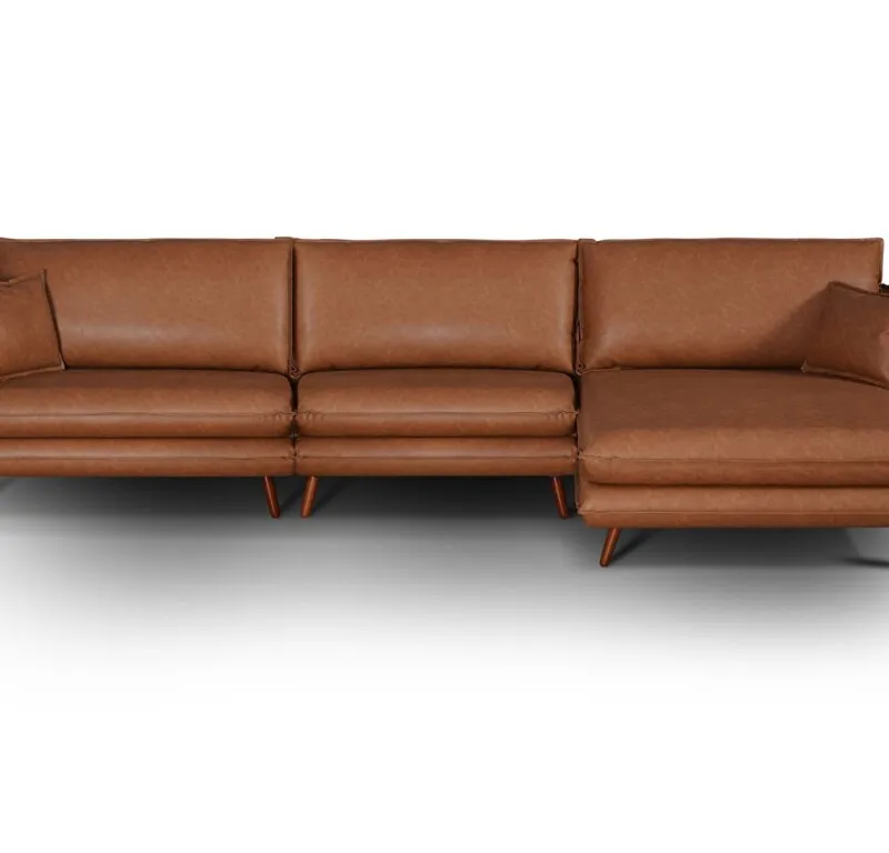 Sofa con Chaise LISBOA en Marrón - Sillones y sofás, Uruguay | Finkel