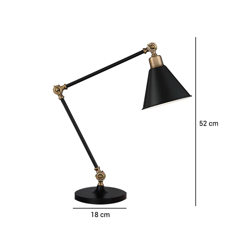 Lámpara de Mesa Falco en Negro - Lámparas de mesa, Uruguay | Serlux, vista 5