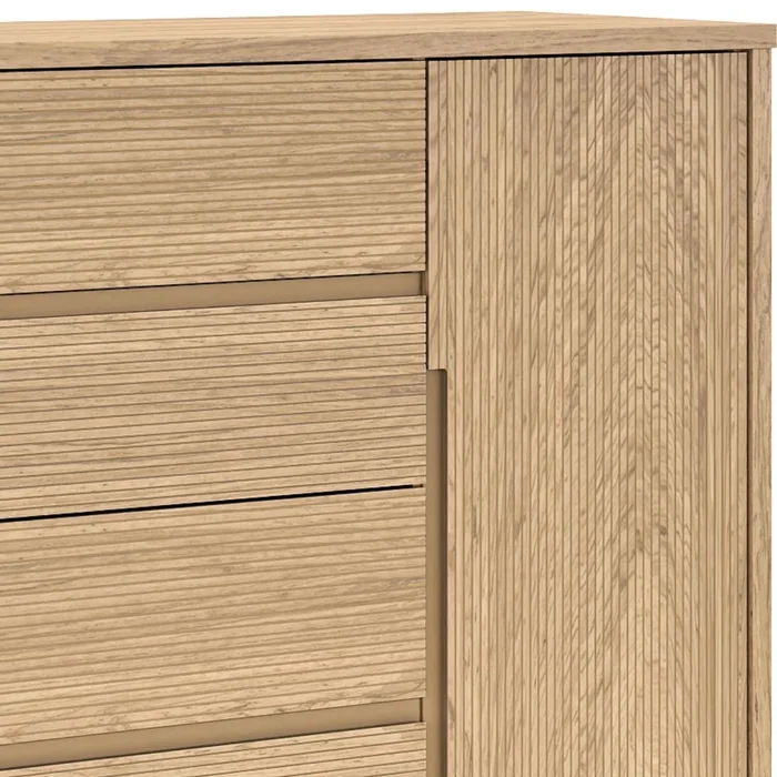 Cómoda Zapatera Nordik - 4 cajones 1 puerta - Text Frizz - Cómodas, Uruguay | Ecowood, vista 3
