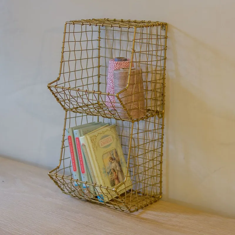 Organizador de escritorio dos estantes en Dorado - Canastos, Uruguay | De Arcos