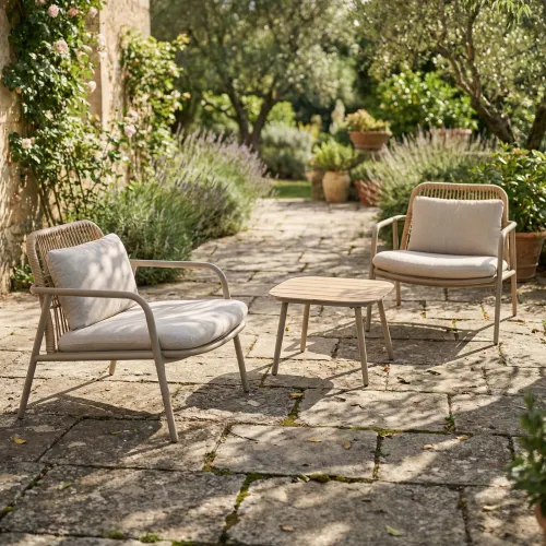 Set De Terraza Aluminio Marron Ipanema en Beige - Muebles para el exterior, Uruguay | Divino