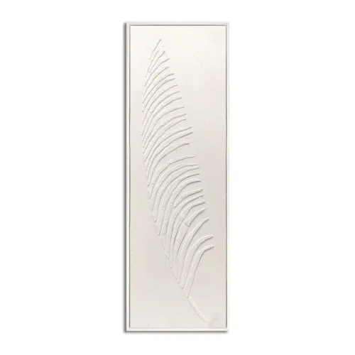 CUADRO 90x30cm MARCO HOJA BLANCO Y NEGRO 2 en Blanco - Decoración de pared, Uruguay | Koz