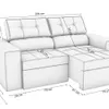 SOFA RETRACTIL/RECLINABLE 6 POSICIONES LANUS 206CM - Sillones y sofás, Uruguay | Balton, vista 50 de 52