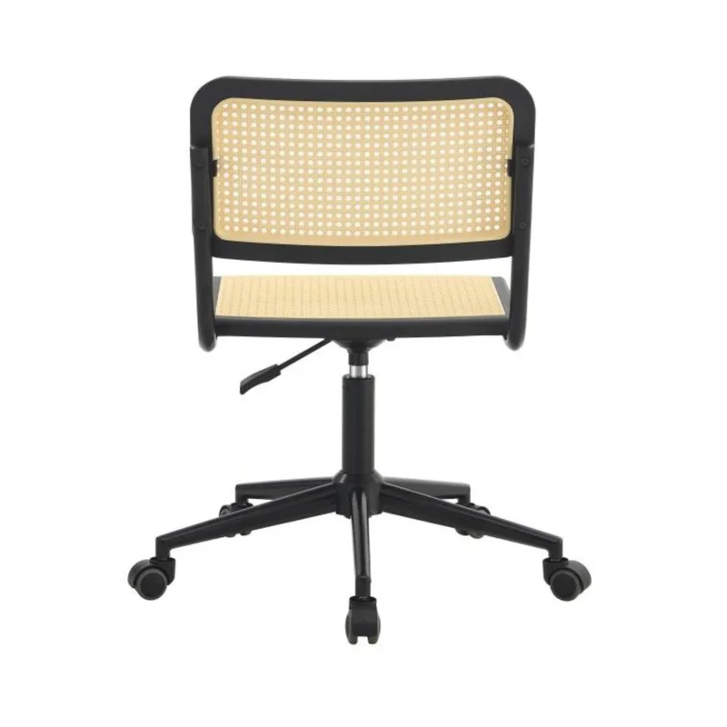 Silla De Escritorio Oficina Simil Rattan - Negro en Negro - Sillas de escritorio, Uruguay | Ecowood, vista 3