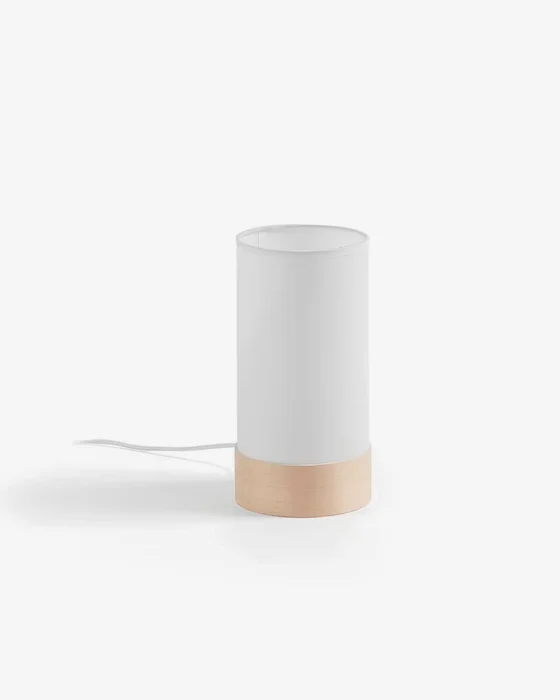 Luminaria de sobremesa Slat de algodón y madera de haya en Multicolor - Lámparas de mesa, Uruguay | Kavehome