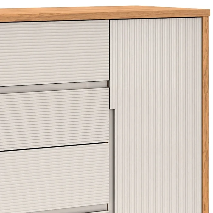 Cómoda Zapatera Nordik - 4 cajones 1 puerta - Beige en Madera natural - Cómodas, Uruguay | Ecowood, vista 3