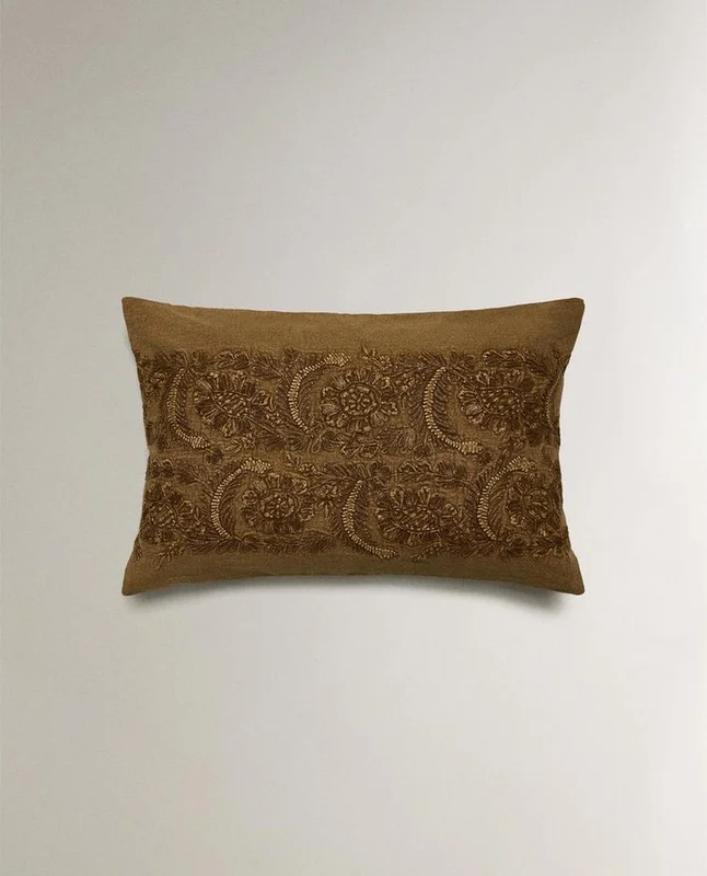 FUNDA COJÍN BORDADO en Marrón - Textiles, Uruguay | Zara Home, vista 5