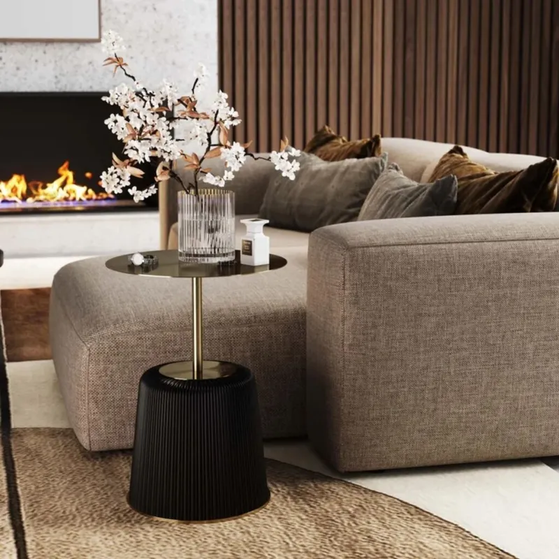 MESA AUXILIAR ENDLESS VEGAS Negro CIRCULAR en Negro - Mesas de comedor, Uruguay | Viasono