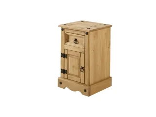 Mesa de Luz 1 P/1 C Cera/Blanco LINEA CORONA MADERA en Blanco - Mesas de luz, Uruguay | Que Sal Muebleria, vista 3