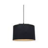 Colgante pantalla de tela negra y detalles en madera 40cm en Negro - Lámparas colgantes, Uruguay | Iluminica, vista 3 de 6