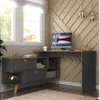 Escritorio en "L" con 2 puertas Nogal/Blanco - Escritorios y sillas de escritorio, Uruguay | Que Sal Muebleria, vista 11 de 11