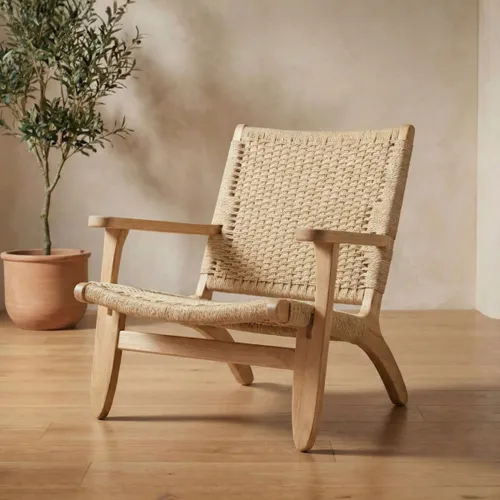 Butaca Hanoi - Madera natural Beige en Beige - Butacas, banquetas y puffs, Uruguay | Rústico Hogar