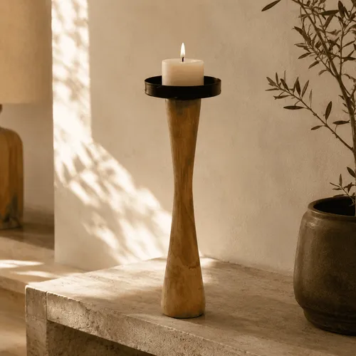 Portavela de Madera en Madera natural - Decoración, Uruguay | Camino a Casa