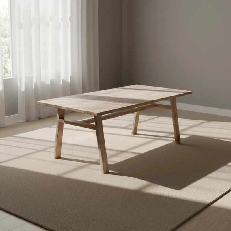 Mesa De Comedor Madera Natural-beige Mango en Madera natural - Mesas de comedor, Uruguay | Divino