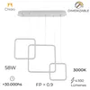 Colgante led lineal tres marcos verticales 58W Dimerizable en Blanco - Lámparas colgantes, Uruguay | Iluminica, vista 4 de 6