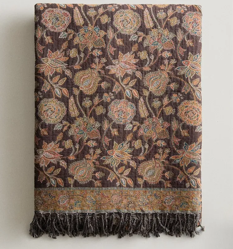 MANTA JACQUARD FLORES - Textiles, Uruguay | Zara Home