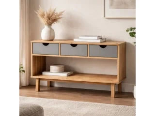 Aparador 3C Mel/gris Linea Nordica en Madera Maciza en Madera natural - Aparadores y recibidores, Uruguay | Quesal, vista 4
