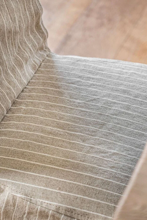 FUNDA SILLA AÑO 50 - LINO ALTO GRAMAJE RAYADO BEIGE en Multicolor - Sillas, Uruguay | La Iberica, vista 2