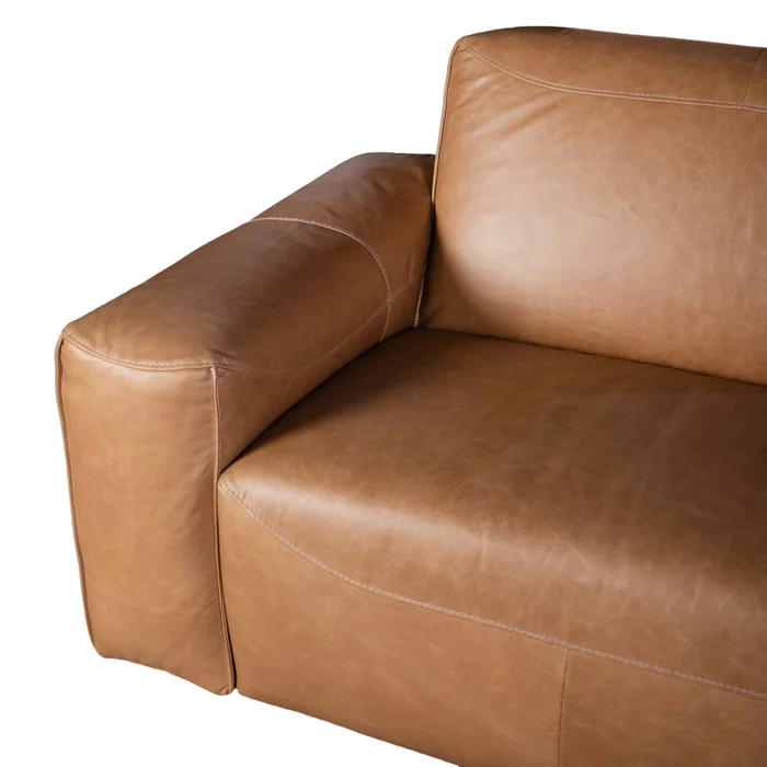 Sofa 3 Cuerpos Cuero-100-natural Marron Porto Camel en Beige - Sillones y sofás, Uruguay | Divino, vista 7