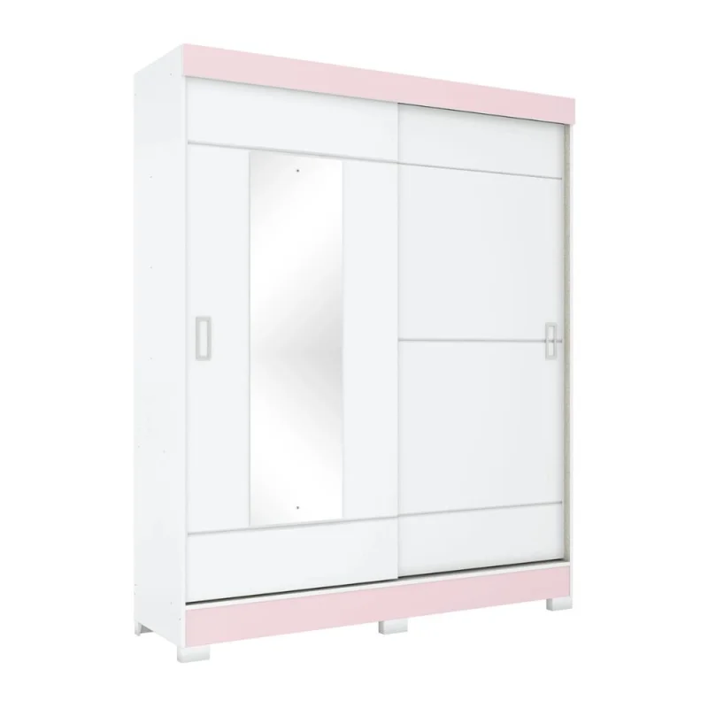 Ropero 2 puertas corredizas con espejo en Blanco - Roperos y placares, Uruguay | La Cueva Muebles, vista 5