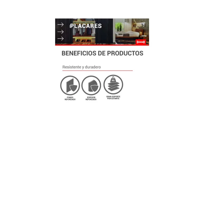 Placard Ropero 4 Puertas Madera Natural-beige Topazio en Blanco - Roperos y placares, Uruguay | Divino, vista 4