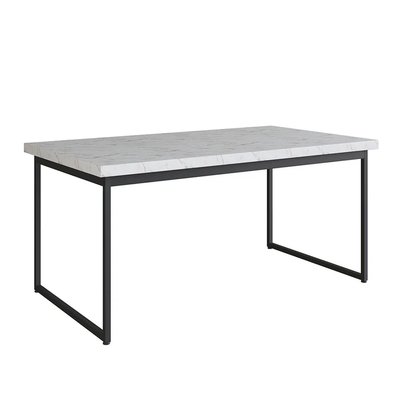 Mesa de Comedor Oxford Volakas Rectangular (Hierro Negro) 150 cm - Con Detalle - Mesas de comedor, Uruguay | Berna home