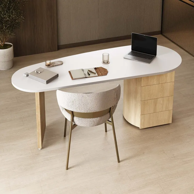 Escritorio Mdf-tamburato Marron Maelle en Blanco - Escritorios, Uruguay | Divino