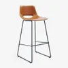 Taburete Zahara piel sintética marrón y acero con acabado negro altura 76 cm en Marrón - Butacas, banquetas y puffs, Uruguay | Kavehome, vista 1 de 8