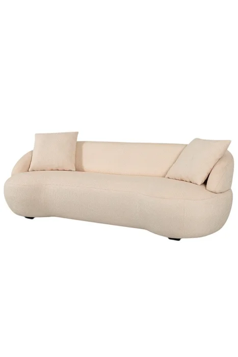 SOFA LEE 220X90X70CM TELA BOUCLE CRUDO en Beige, Uruguay | Vinibel