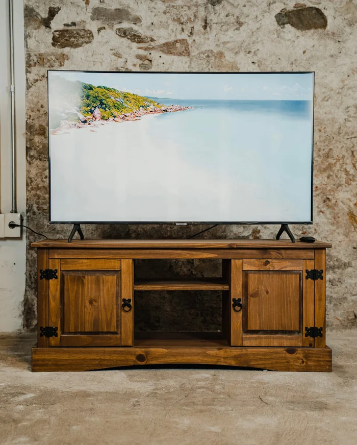 Rack 2 puertas 1 Estante - 160cm- Línea Monterrey - Nogal en Marrón - Muebles para TV, Uruguay | Ecowood, vista 2