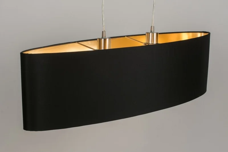 Colgante ovalado negro y dorado en Negro - Lámparas colgantes, Uruguay | La Perla, vista 5