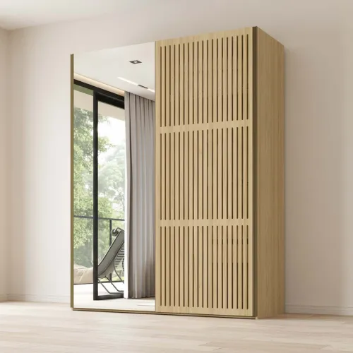 Placard Nilo 2 Puertas Mdf Natural-beige C/zapatera en Madera natural, Uruguay | Divino