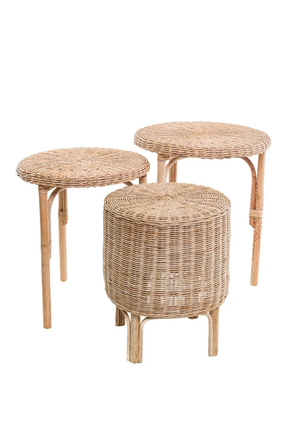 CONJUNTO MESAS LATERALES GATRI 50DIAMX35/40/45H CM en Madera natural - Mesas de arrimo, Uruguay | Vinibel, vista 2