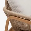 Set Vellana sofá 3 plazas, 2 sillones y mesa centro madera maciza acacia FSC 100% cuerda b en Beige, Blanco, Natural - Sillones y sofás, Uruguay | Kavehome, vista 6 de 8