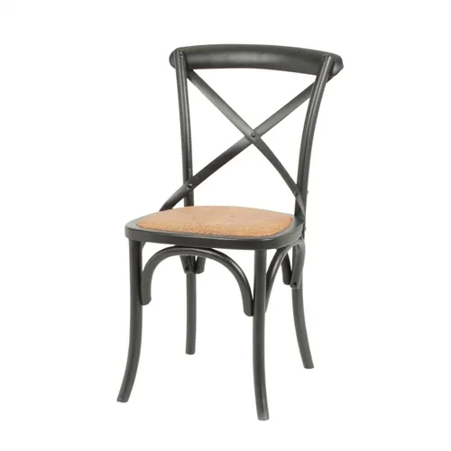 Silla Cruceta de Abedul macizo - Negra en Negro - Sillas, Uruguay | Rústico Hogar
