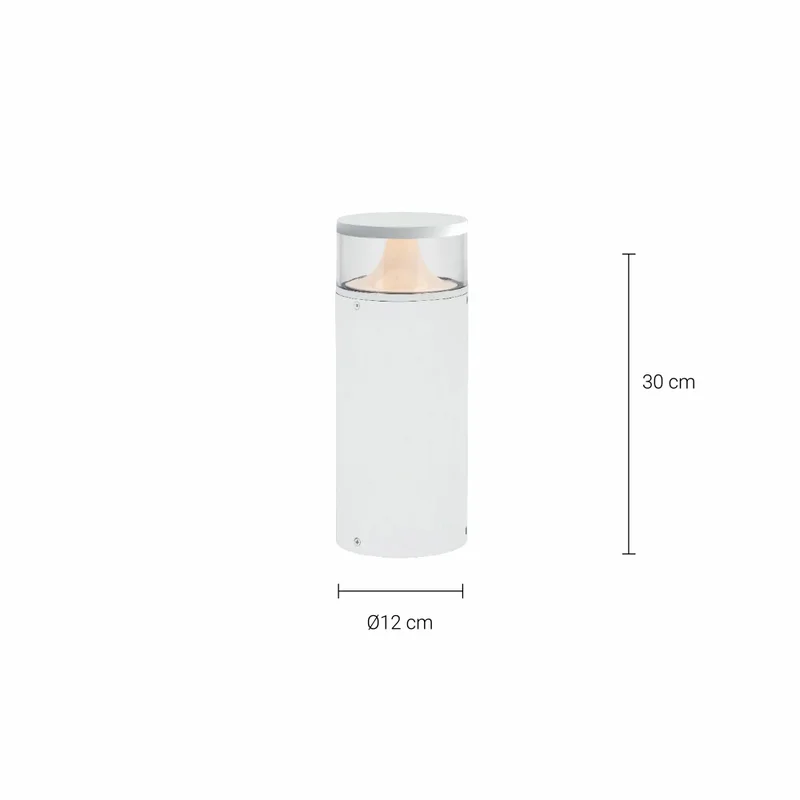 Luminaria Bolardo Exterior 9W Kane 30cm Blanco en Blanco - Lámparas de pie, Uruguay | Unilux, vista 3