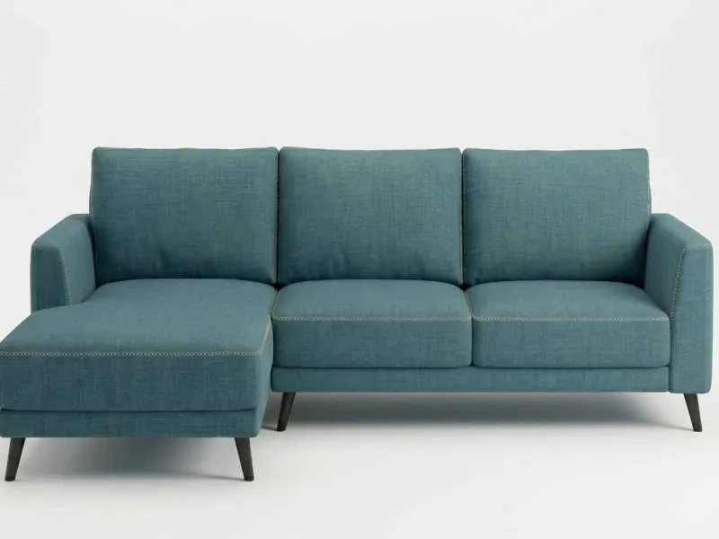 Sofa con Chaise MORGAN - Petróleo en Azul - Sillones y sofás, Uruguay | Finkel