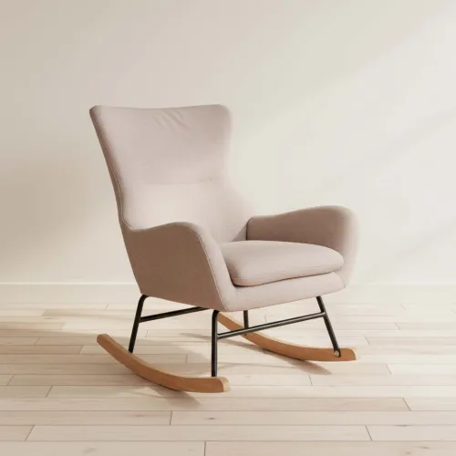 Mecedora 1 Cuerpo Tela Natural-beige Alba Beige en Beige - Sillones y sofás, Uruguay | Divino