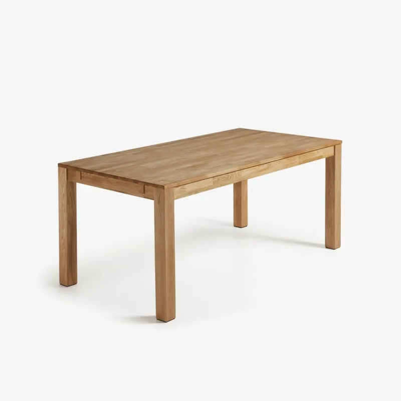 Mesa extensible Isbel - 120 (200) x 75 cm madera maciza de roble en Madera natural - Mesas de comedor, Uruguay | Kavehome
