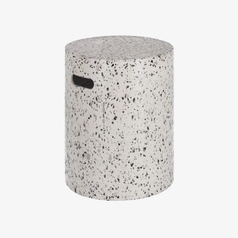 Reposapiés exterior Jenell terrazo - blanco Ø 35 cm en Blanco - Mesas de arrimo, Uruguay | Kavehome