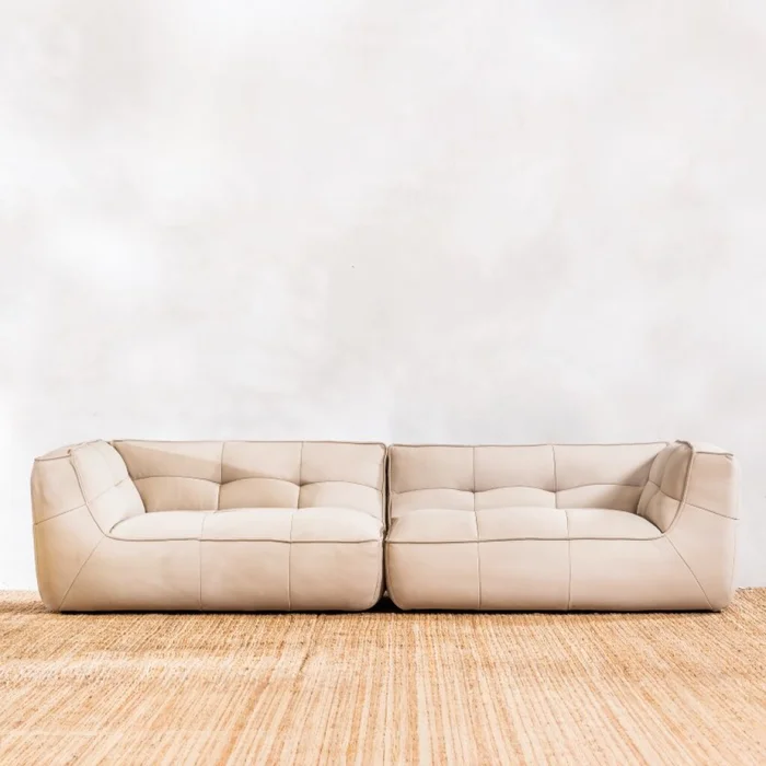 Sillón Modulado Cuero Ottawa en Beige - Sillones y sofás, Uruguay | Aihaus