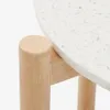 Mesa auxiliar Pola de cemento y madera maciza de eucalipto Ø 50 cm FSC 100% en Blanco, Natural - Mesas de arrimo, Uruguay | Kavehome, vista 5 de 7