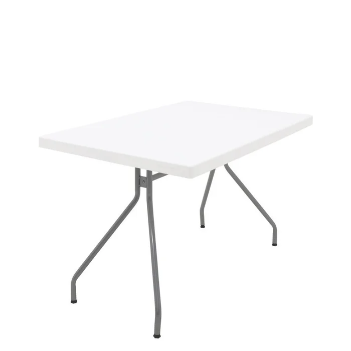 MESA KAPA 119X79X77CM PP BLANCO BASE ACERO en Blanco - Mesas de comedor, Uruguay | Decohogar