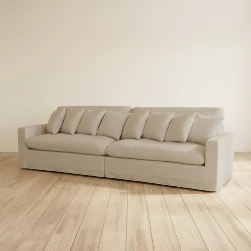 Sofá 4 Cuerpos Tela Natural-beige Marbella Beige en Beige - Sillones y sofás, Uruguay | Divino